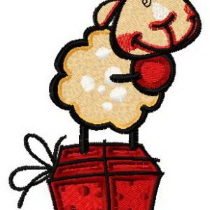 Waiting for present embroidery design