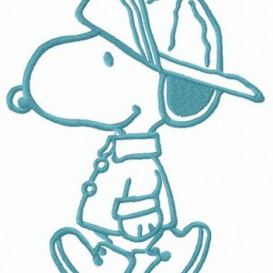 Walking under rain embroidery design