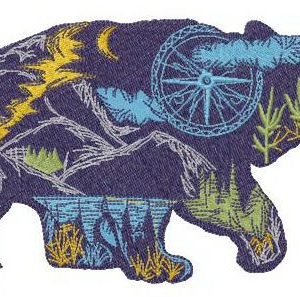 Wandering bear embroidery design