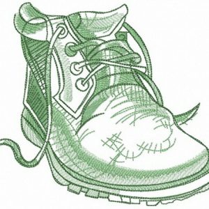 Warm green shoe embroidery design