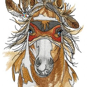 Warrior's horse embroidery design