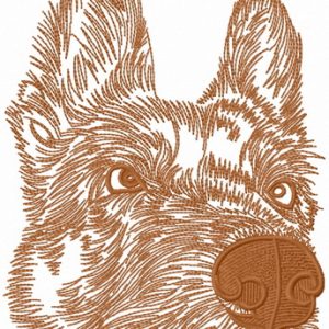 Wary dog 2 embroidery design