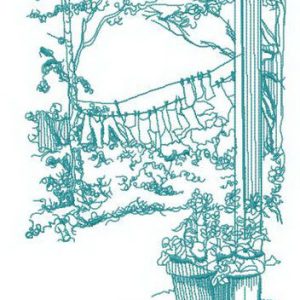 Washing in the countryside embroidery design