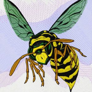 Wasp embroidery design