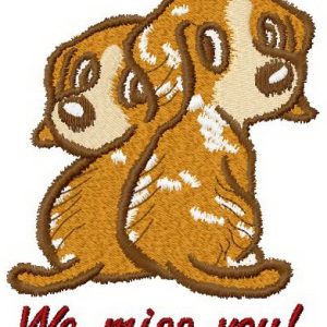 We miss you embroidery design