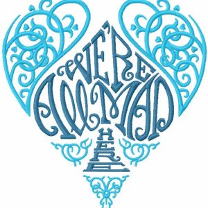 We're all mad here embroidery design