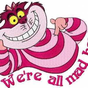 cheshire Cat smile embroidery design