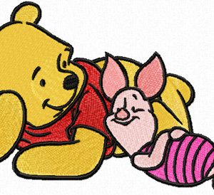 Winnie Pooh and Piglet - We relax embroidery design