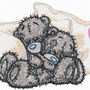 Teddy Bear we sleep embroidery design