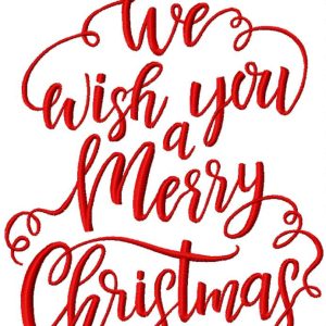 We wish you a merry Christmas embroidery design