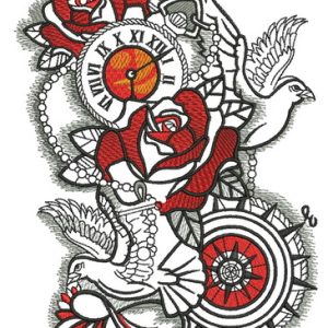 Wedding composition embroidery design
