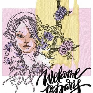 Welcome to Paris embroidery design