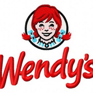 Wendy's logo embroidery design