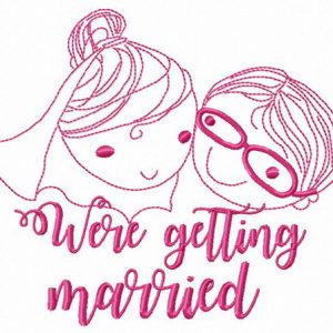 We're getting married embroidery design