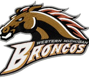 Western Michigan Broncos logo embroidery design