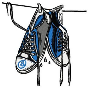 Wet gumshoes embroidery design