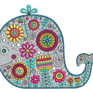 Whale 3 embroidery design