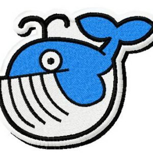 Whale embroidery design