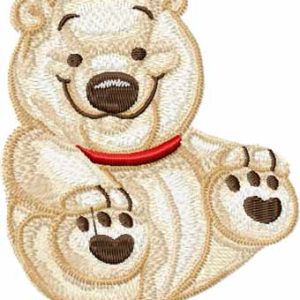 White Teddy Bear embroidery design