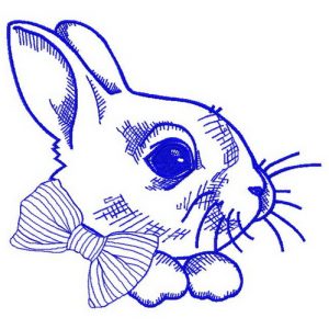 White bunny 5 embroidery design