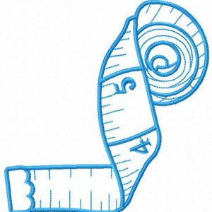 White measuring tape embroidery design