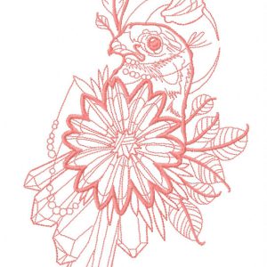 White pigeon 2 embroidery design