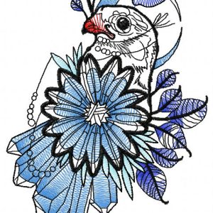 White pigeon embroidery design