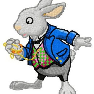 White rabbit 2 embroidery design