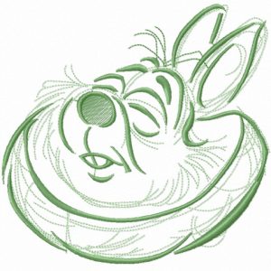 White Rabbit without glasses embroidery design