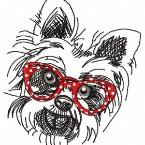 White terrier embroidery design