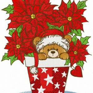 Who is hiding in the pot? embroidery design