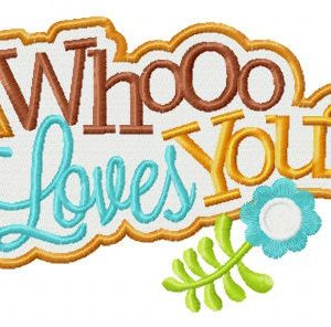 Whooo loves you? embroidery design