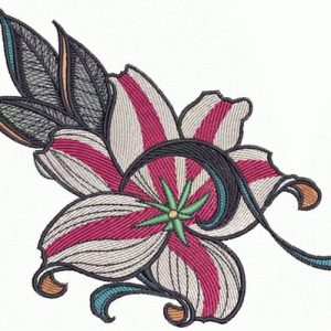 Wild lily 5 embroidery design