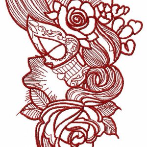 Wild rose girl 2 embroidery design