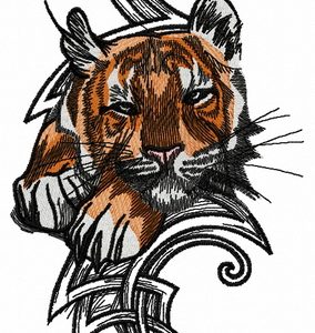 Wild tiger 2 embroidery design