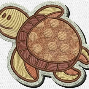 Wild turtle embroidery design