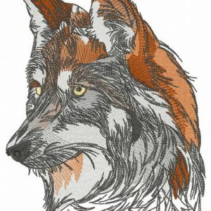 Forest wolf embroidery design