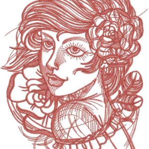 Wind in your hair embroidery design