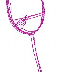 Wine glass embroidery design