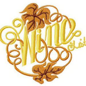 Wine list embroidery design