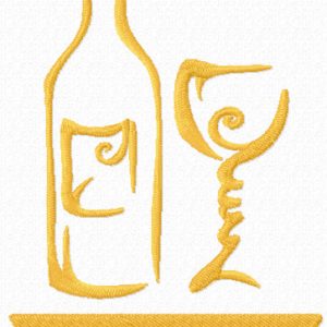 Wine symbol embroidery design