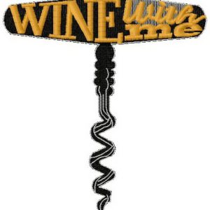 Wine with me embroidery design