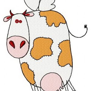 Winged cow 2 embroidery design
