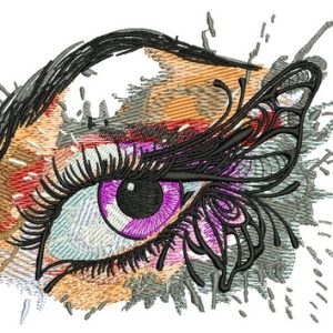 Winged eye embroidery design