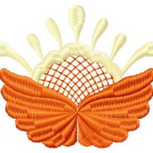 Winged flower embroidery design