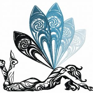 Winged girl embroidery design
