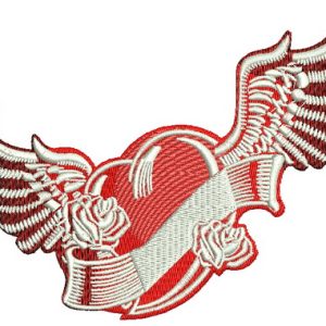 Winged heart 2 embroidery design