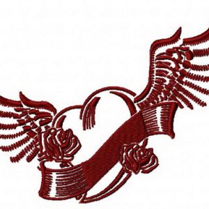 Winged heart 3 embroidery design
