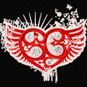 Winged heart 4 embroidery design