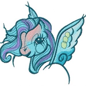 Winged pony embroidery design